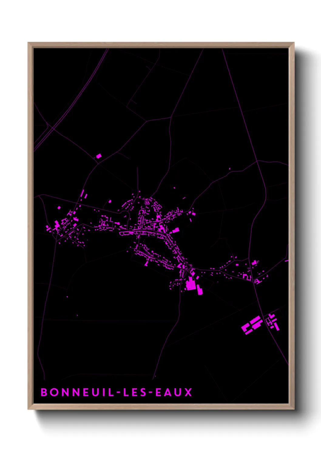 Une affiche de carte sur Bonneuil-les-Eaux