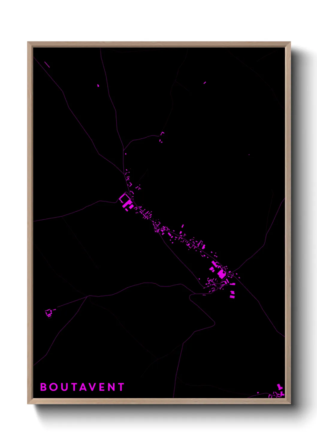 Une affiche de carte sur Boutavent