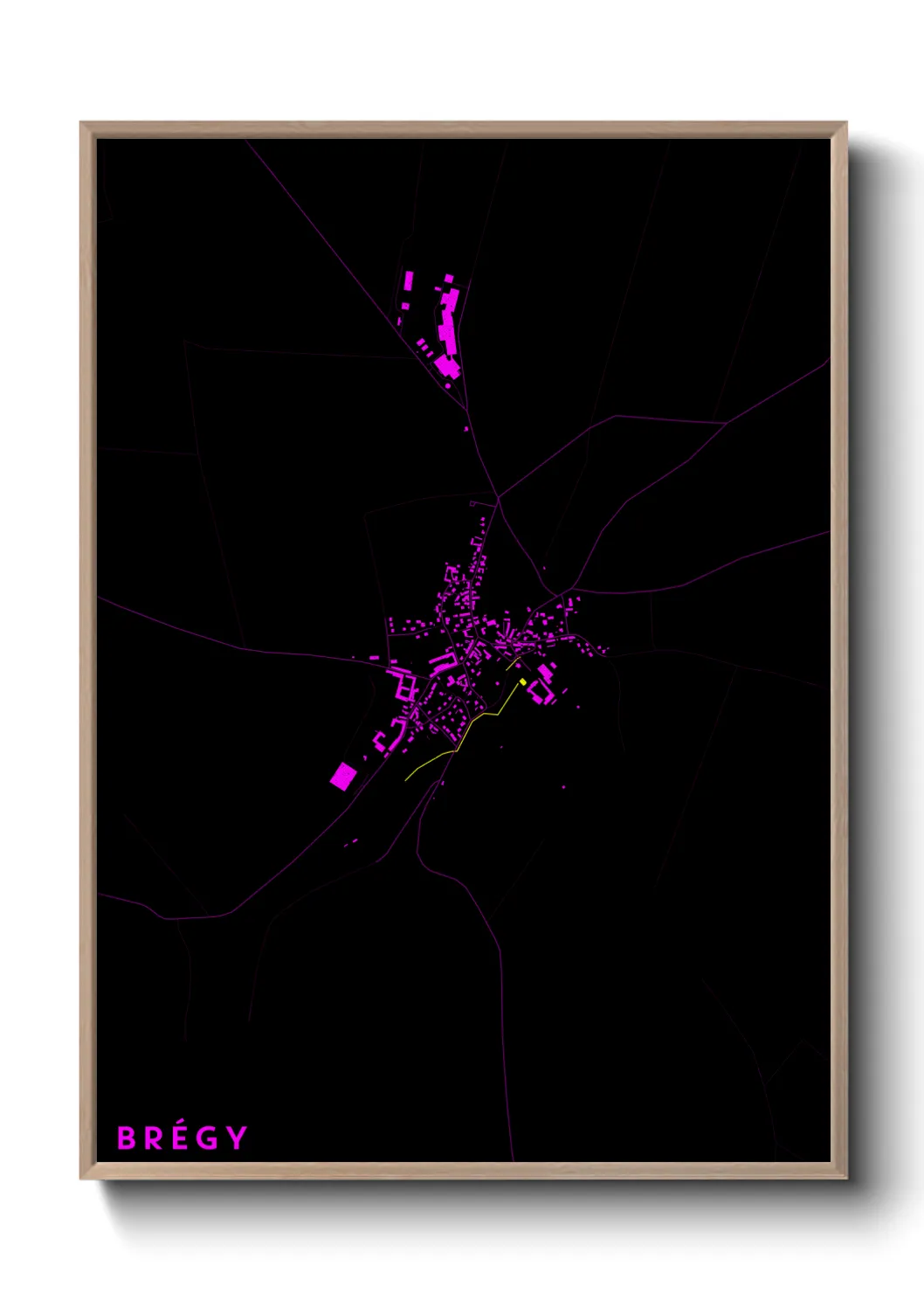 Une affiche de carte sur Brégy