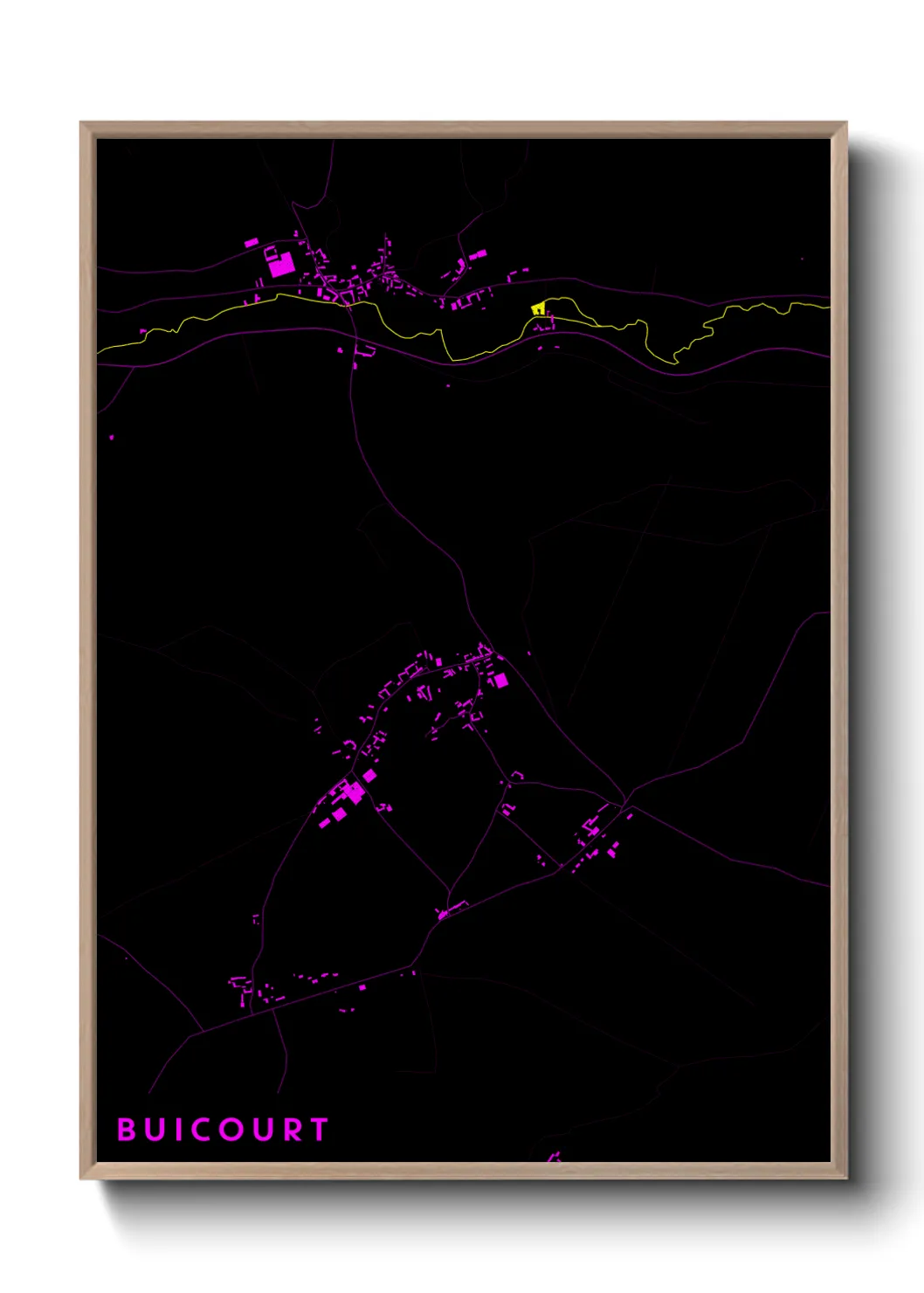 Une affiche de carte sur Buicourt
