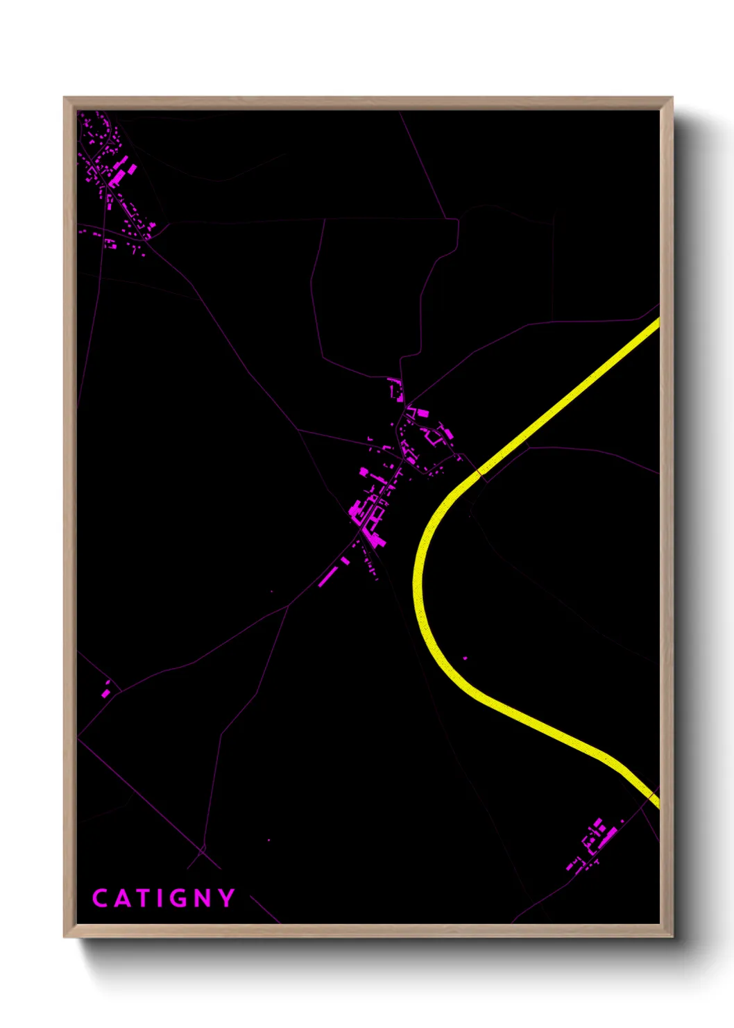 Une affiche de carte sur Catigny