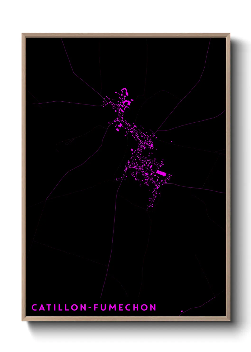 Une affiche de carte sur Catillon-Fumechon