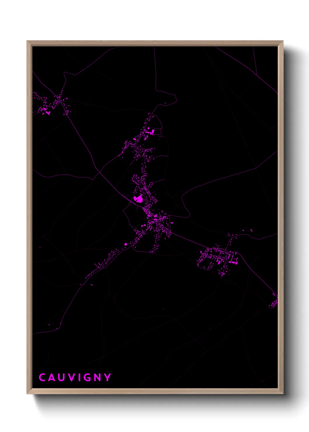 Une affiche de carte sur Cauvigny