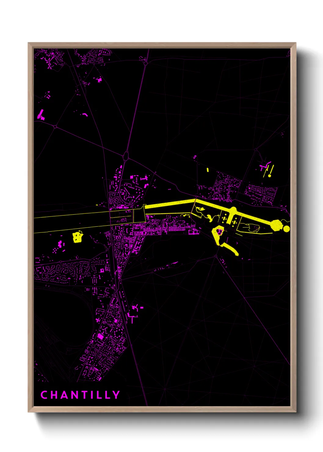 Une affiche de carte sur Chantilly
