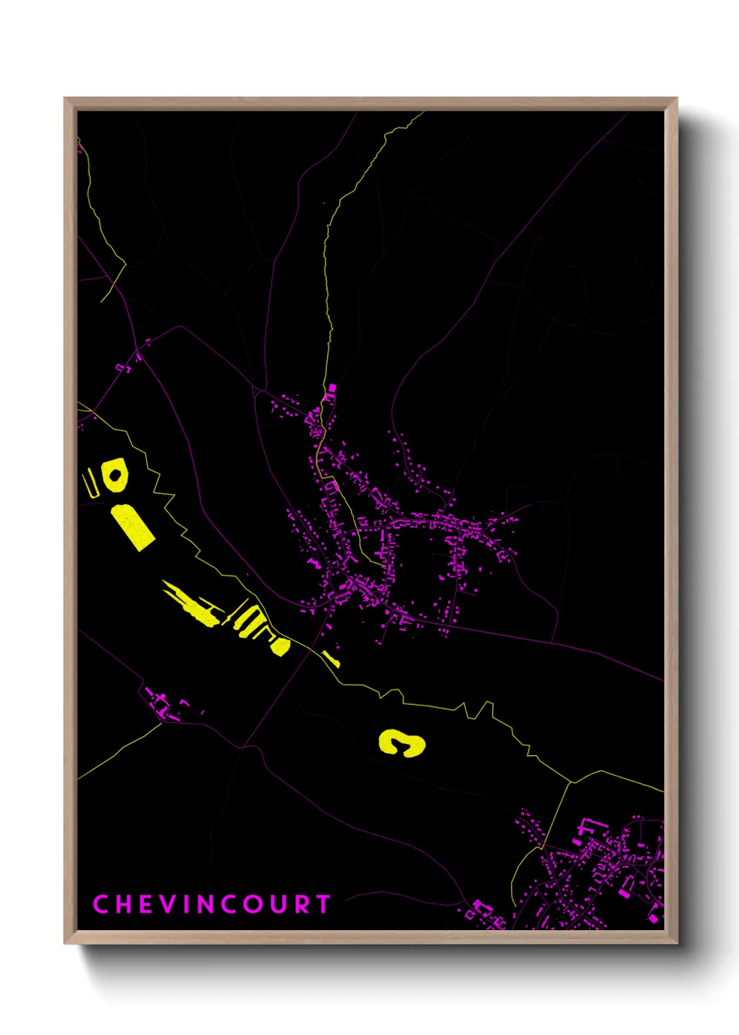 Une affiche de carte sur Chevincourt