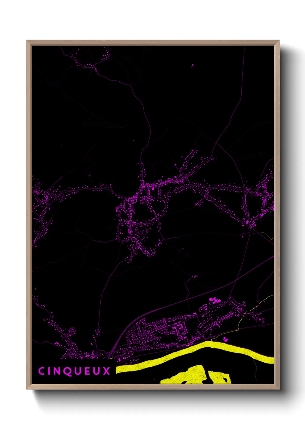 Une affiche de carte sur Cinqueux