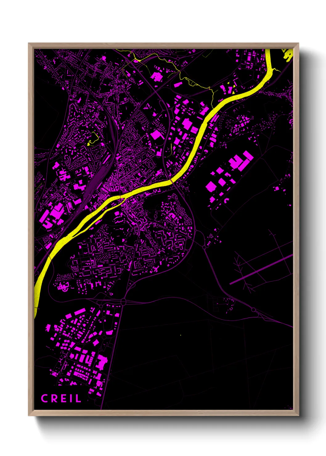 Une affiche de carte sur Creil