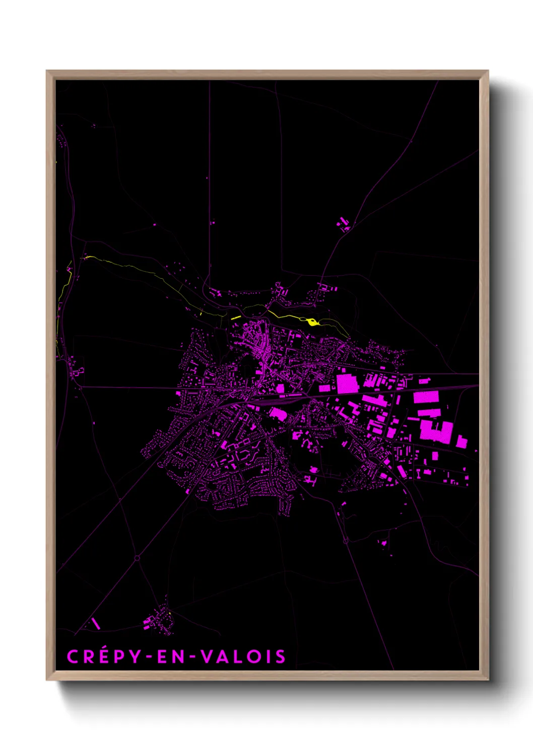 Une affiche de carte sur Crépy-en-Valois