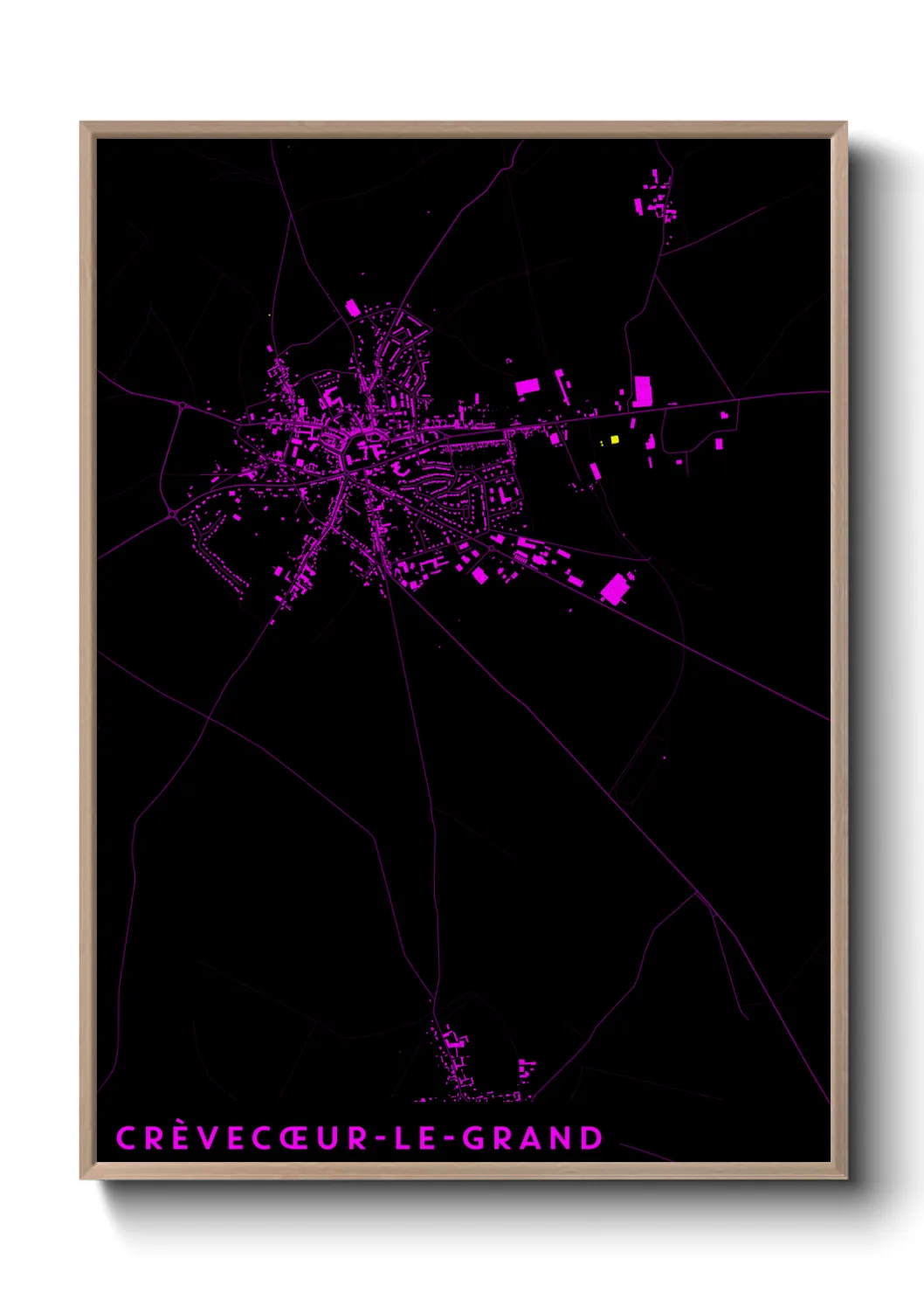 Une affiche de carte sur Crèvecœur-le-Grand