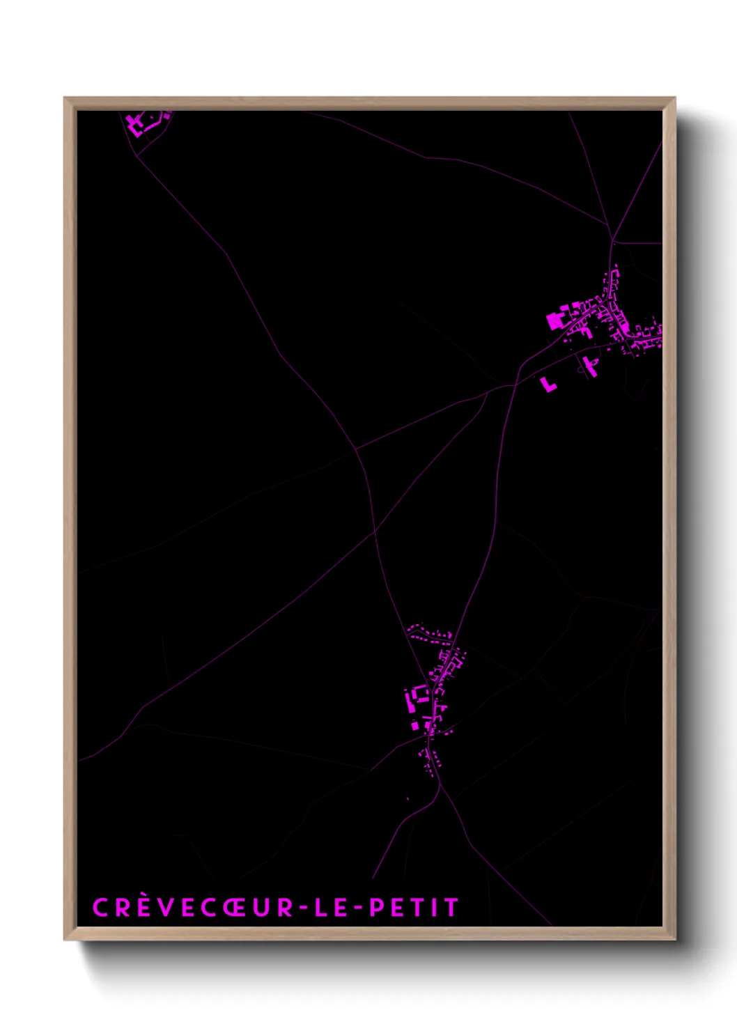 Une affiche de carte sur Crèvecœur-le-Petit
