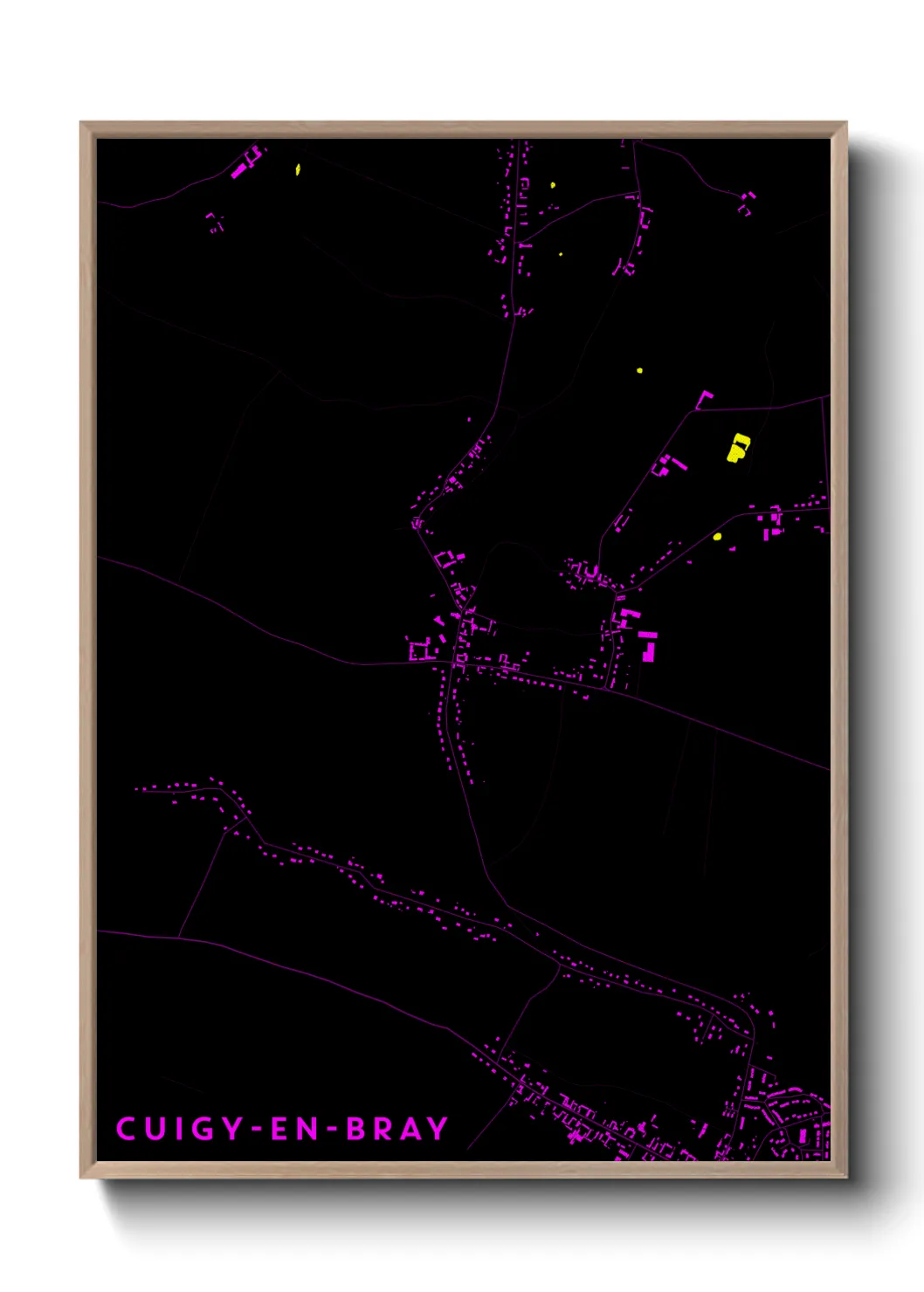 Une affiche de carte sur Cuigy-en-Bray