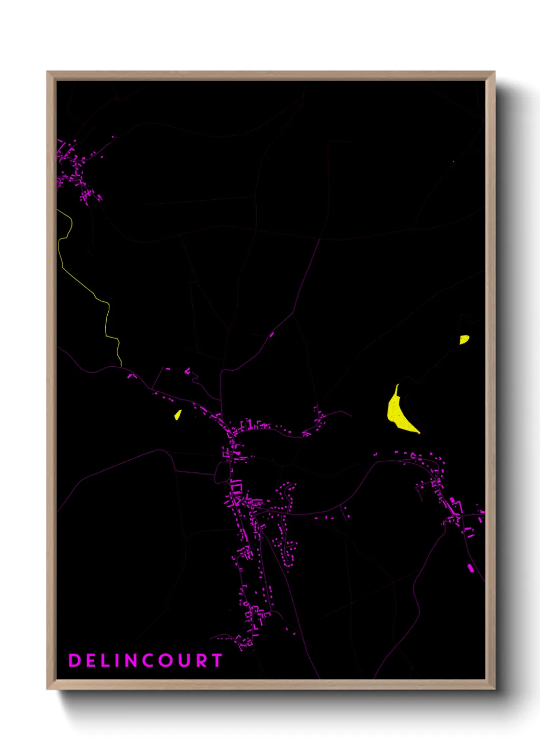 Une affiche de carte sur Delincourt