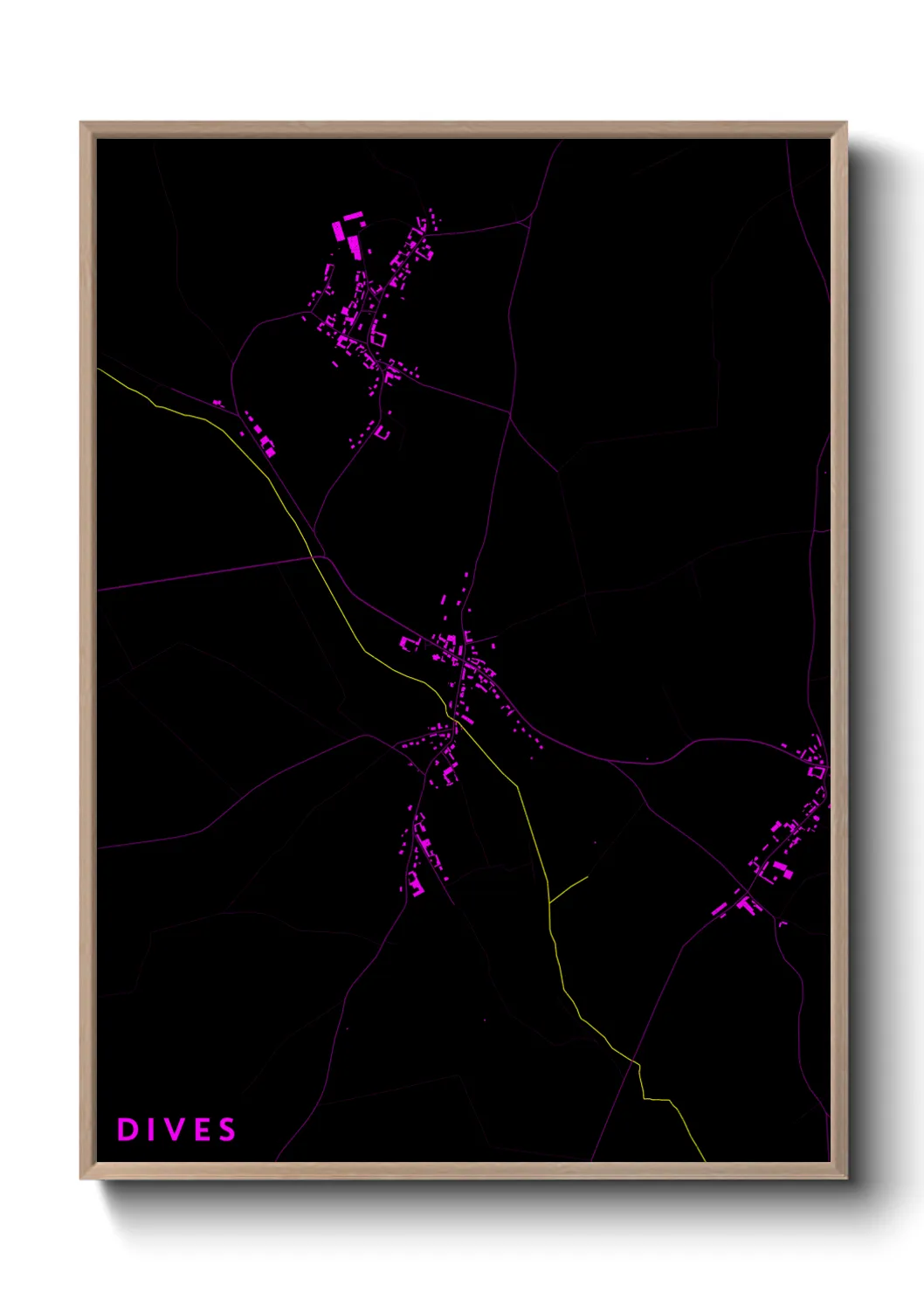 Une affiche de carte sur Dives