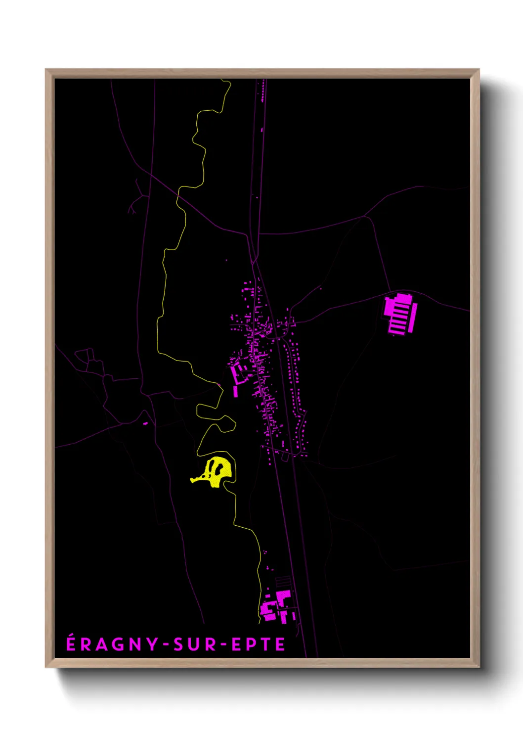 Une affiche de carte sur Éragny-sur-Epte