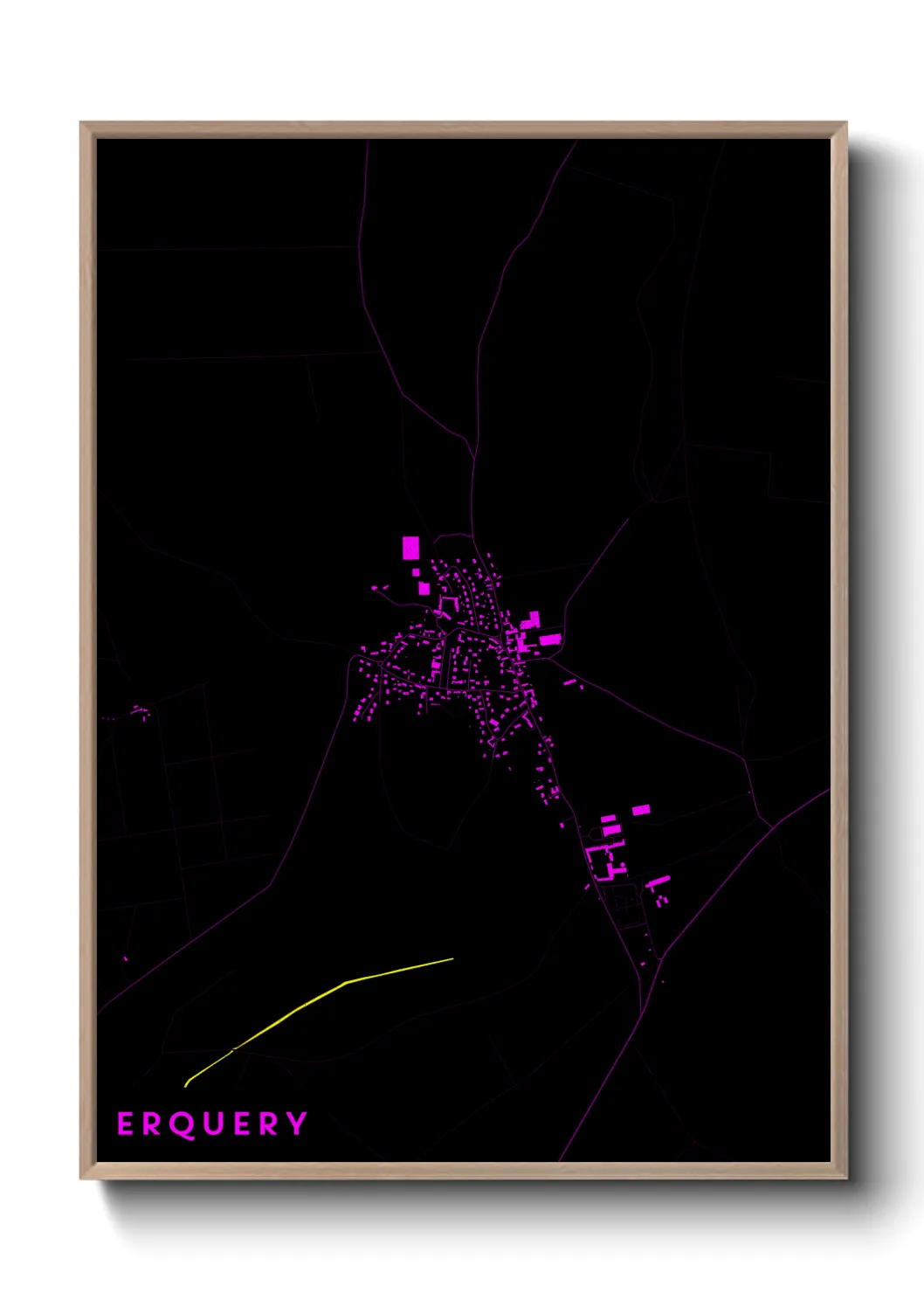 Une affiche de carte sur Erquery