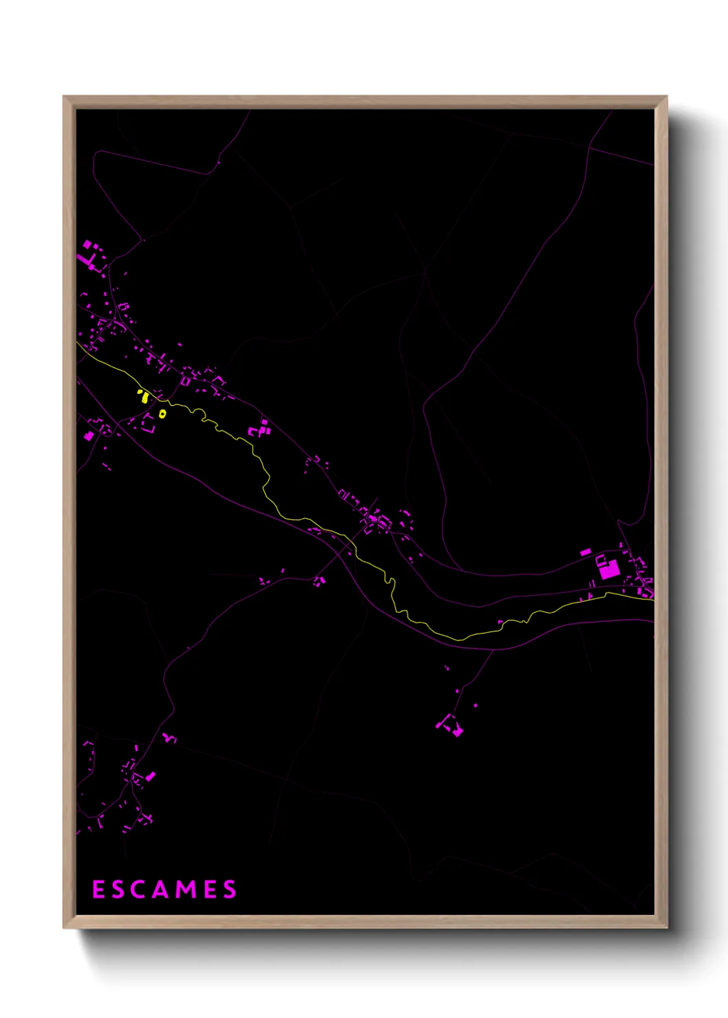 Une affiche de carte sur Escames