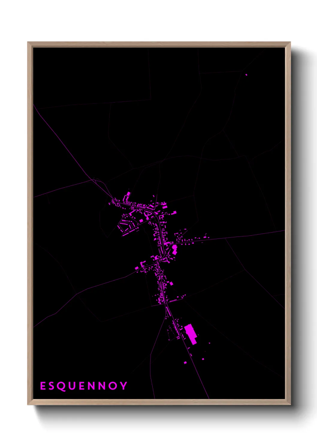 Une affiche de carte sur Esquennoy