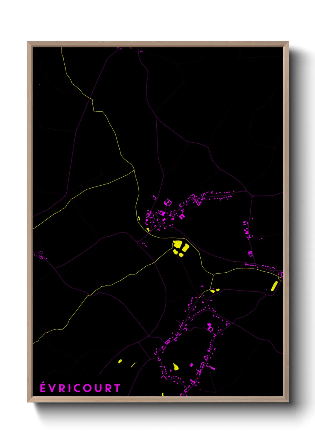 Une affiche de carte sur Évricourt