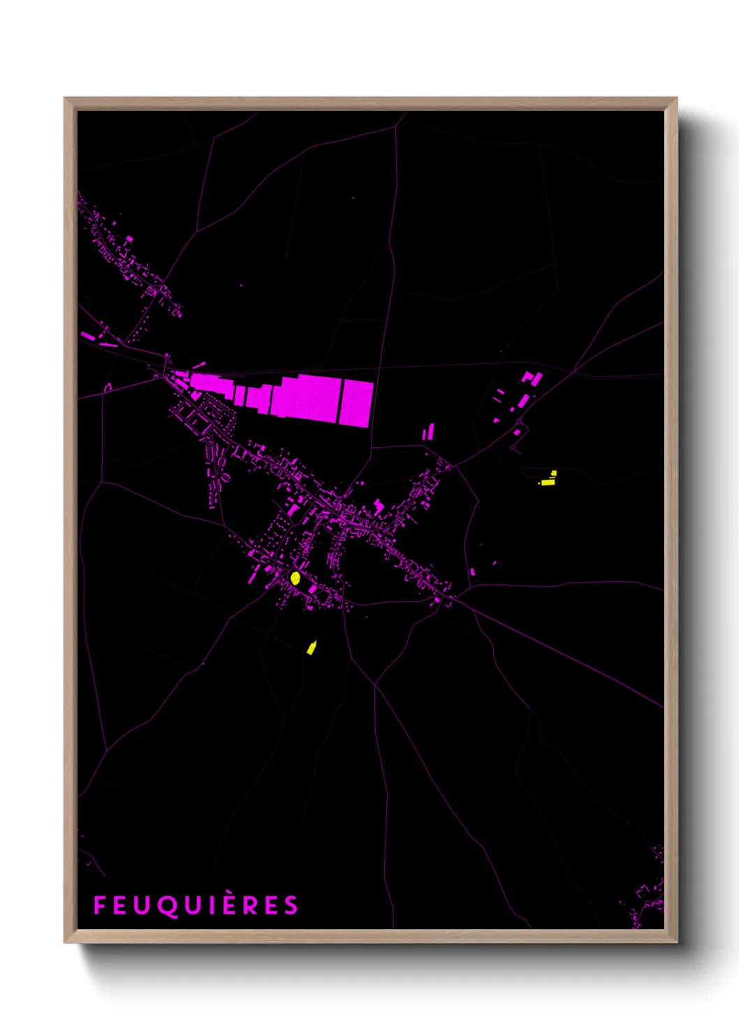 Une affiche de carte sur Feuquières