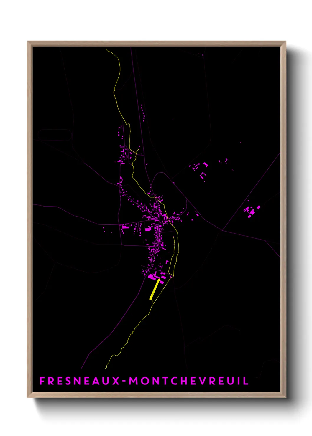Une affiche de carte sur Fresneaux-Montchevreuil