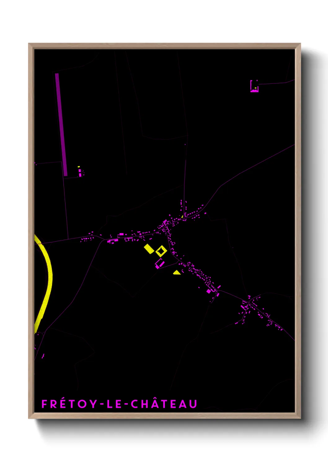 Une affiche de carte sur Frétoy-le-Château