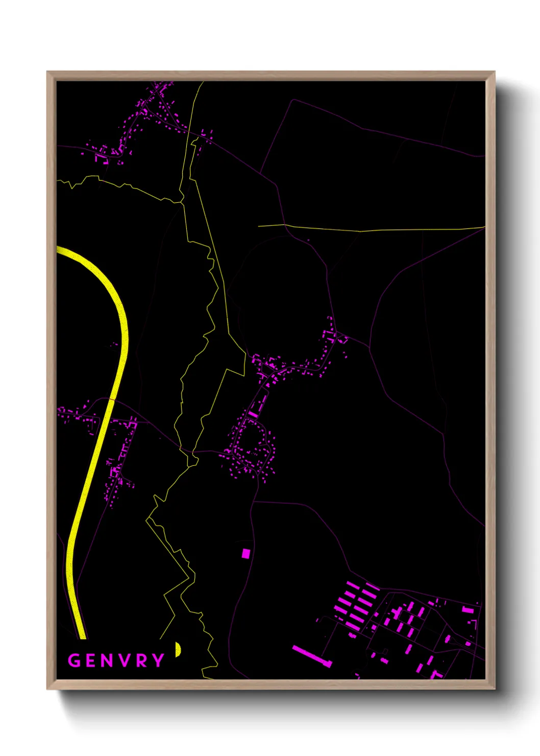 Une affiche de carte sur Genvry