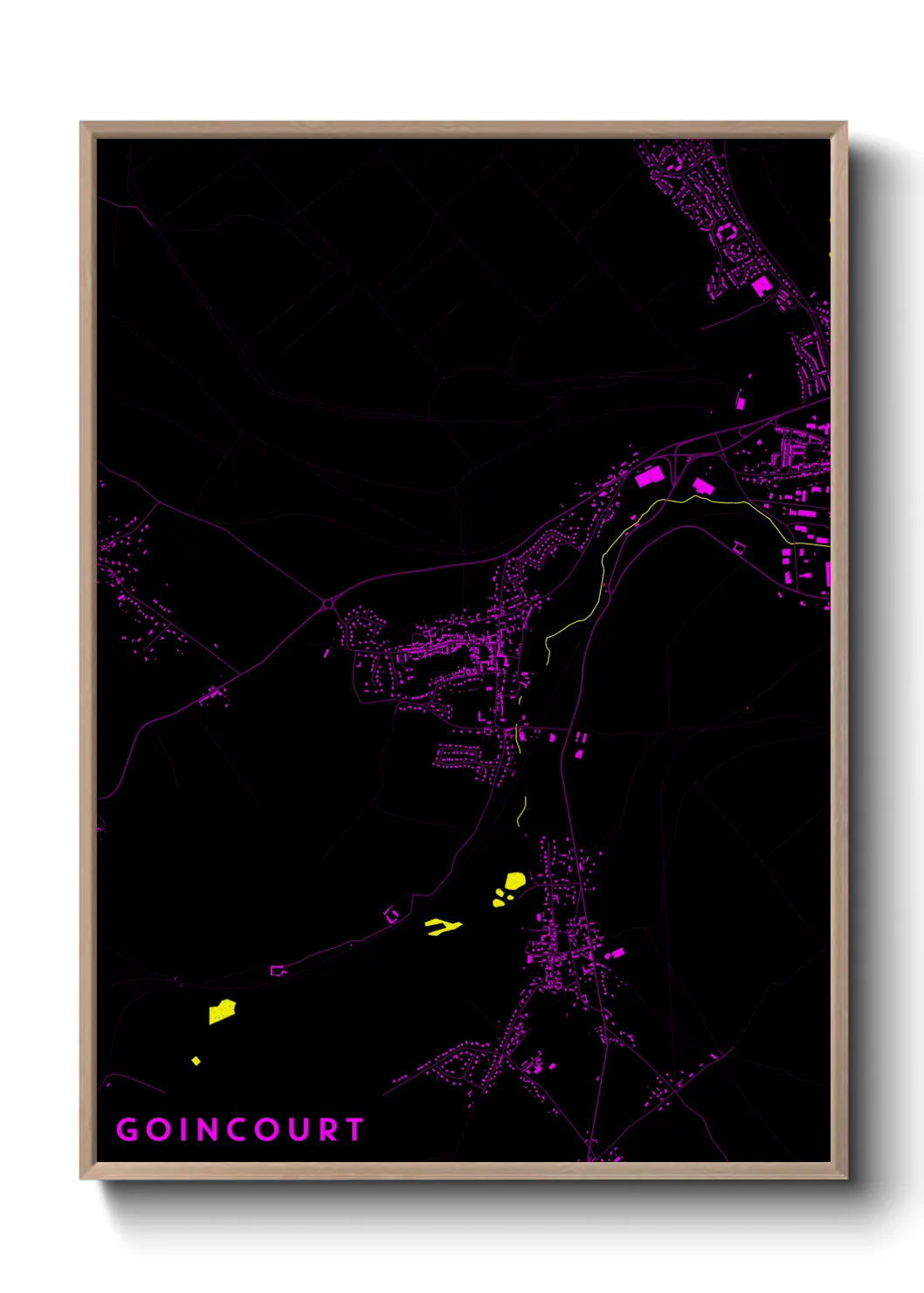 Une affiche de carte sur Goincourt