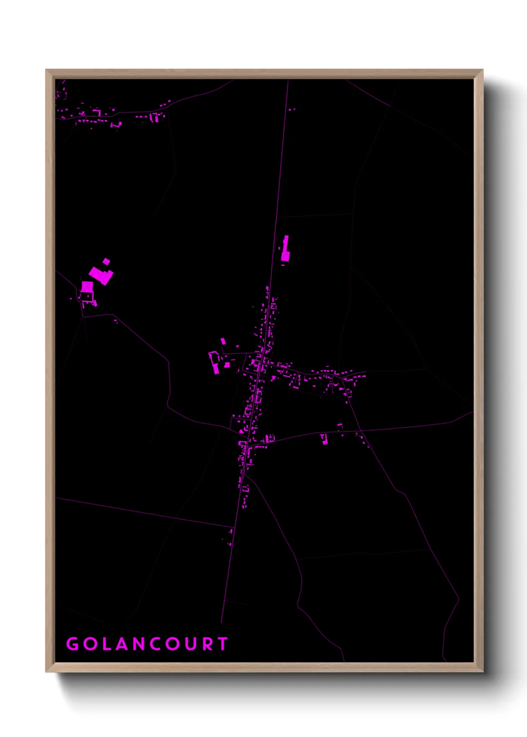 Une affiche de carte sur Golancourt