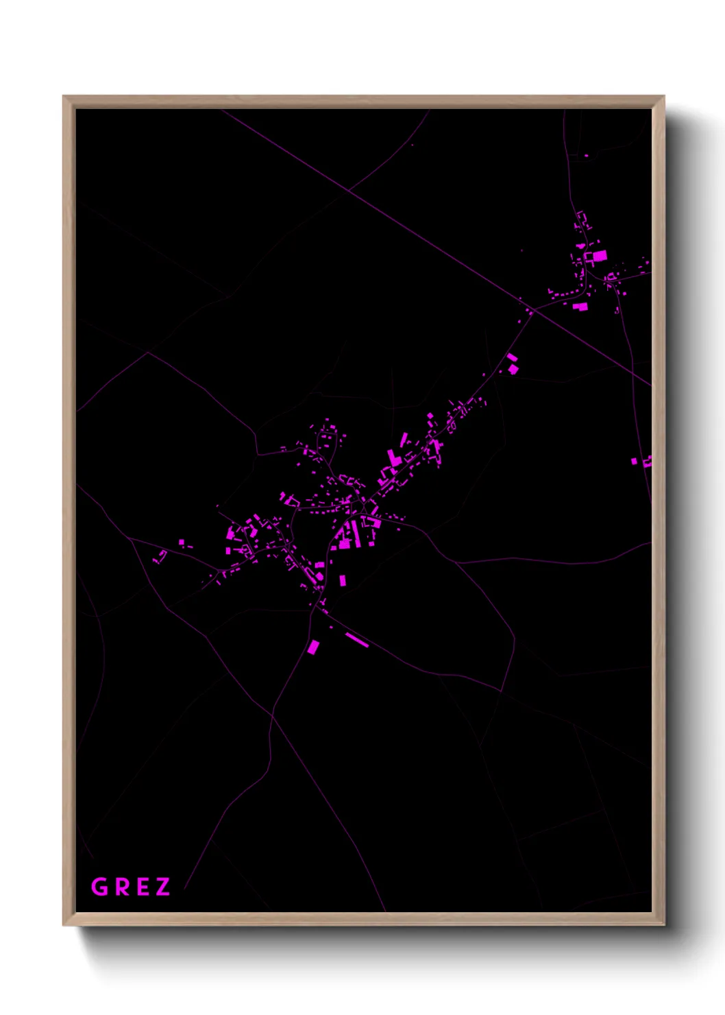 Une affiche de carte sur Grez