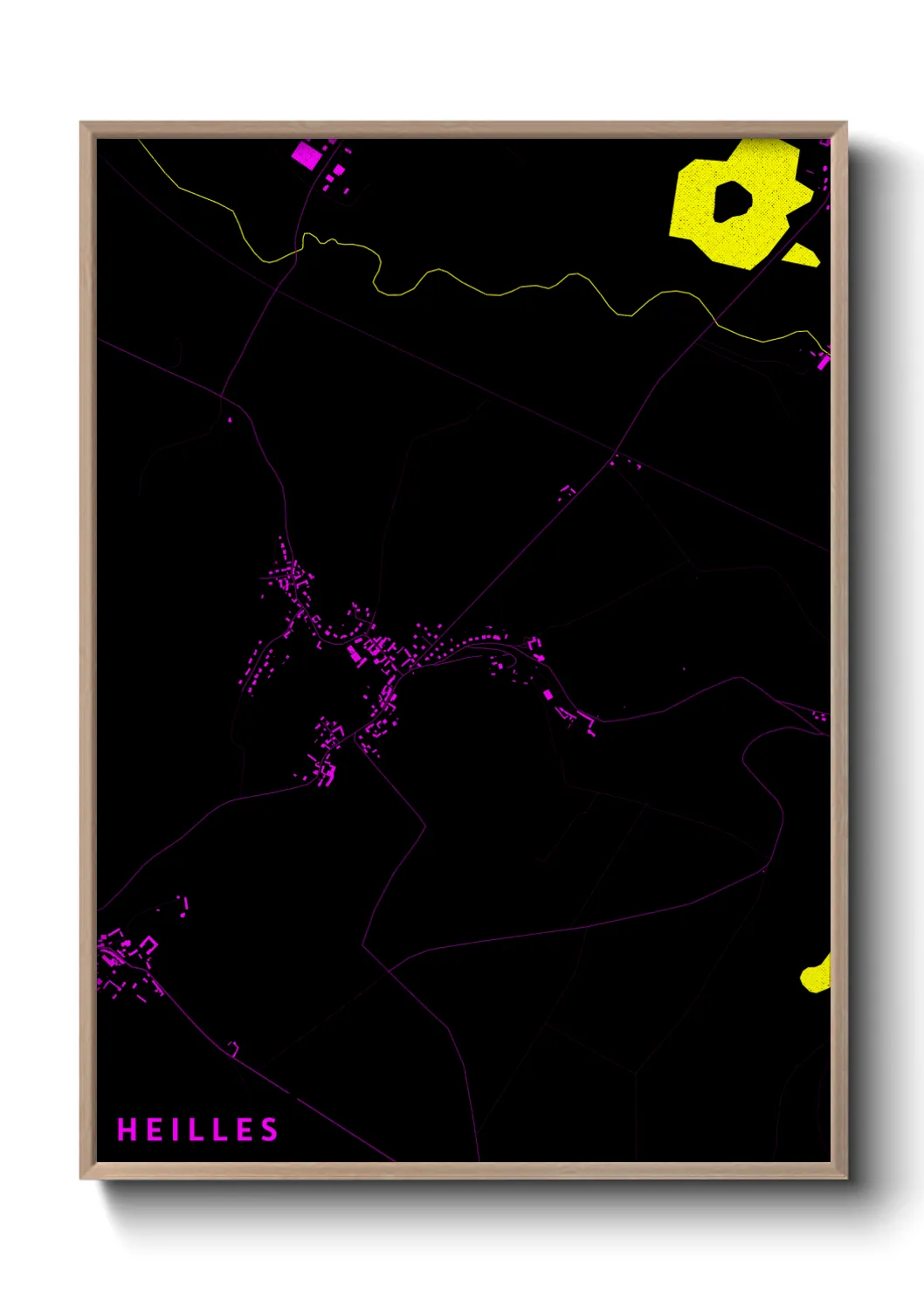 Une affiche de carte sur Heilles