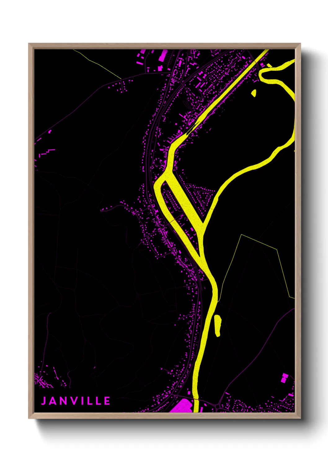 Une affiche de carte sur Janville