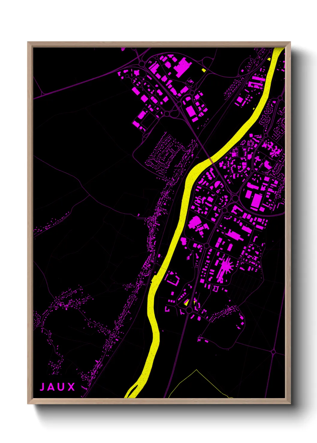 Une affiche de carte sur Jaux