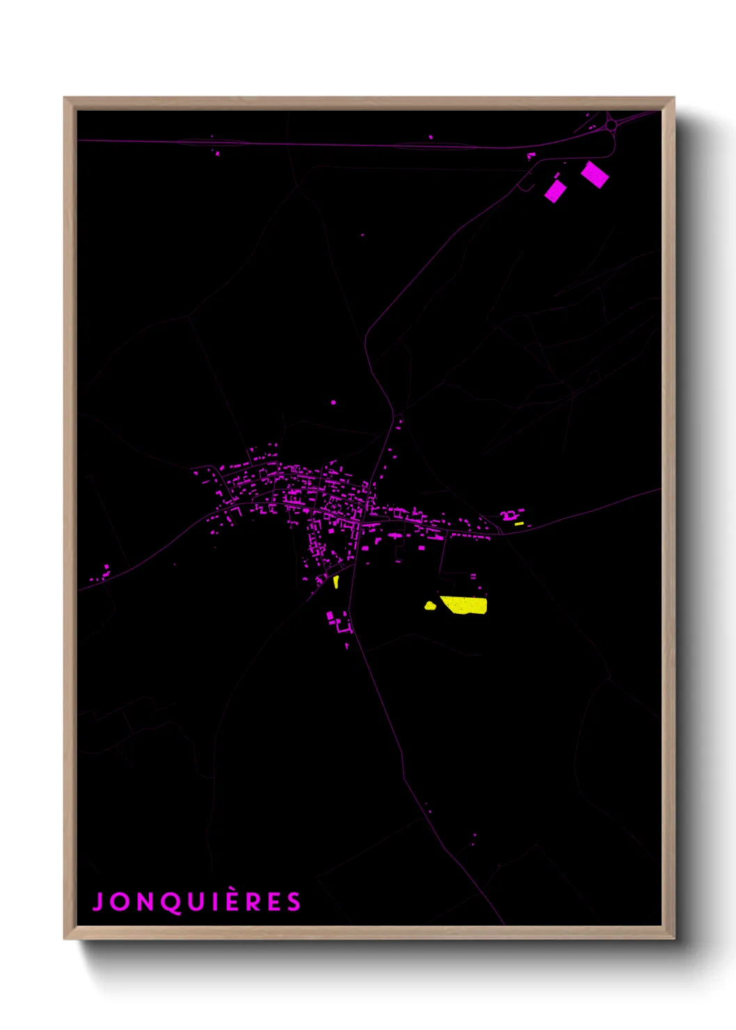 Une affiche de carte sur Jonquières