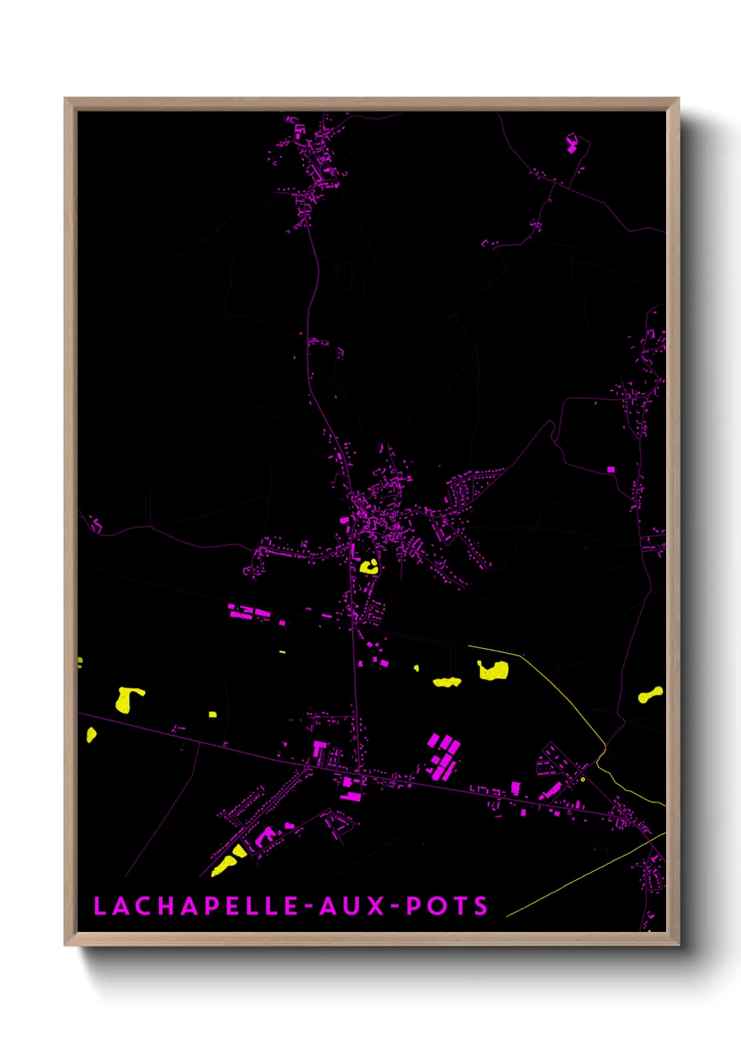 Une affiche de carte sur Lachapelle-aux-Pots