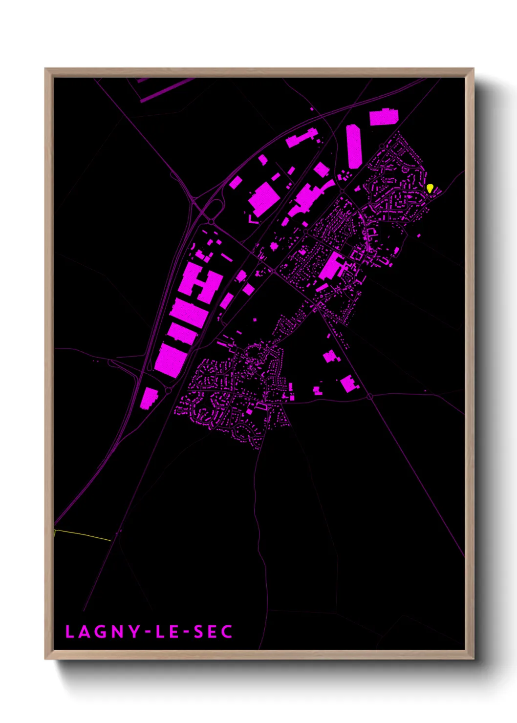 Une affiche de carte sur Lagny-le-Sec