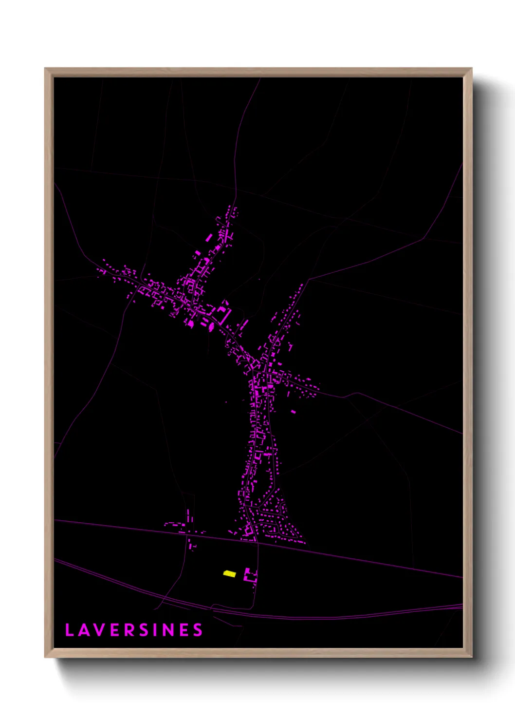 Une affiche de carte sur Laversines