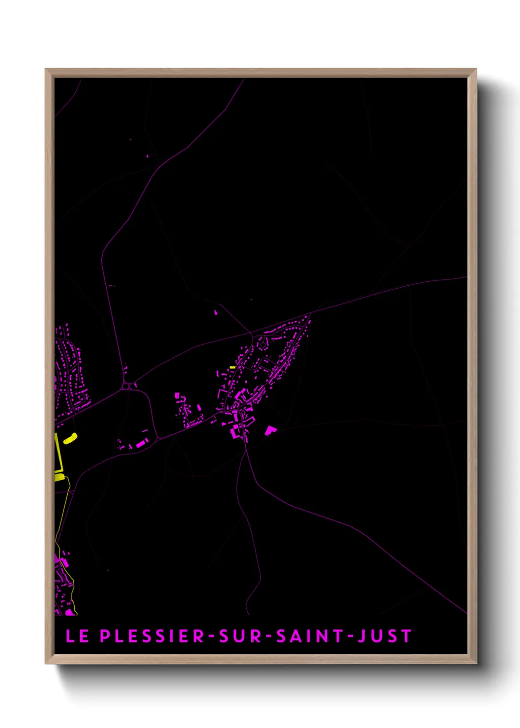 Une affiche de carte sur Le Plessier-sur-Saint-Just