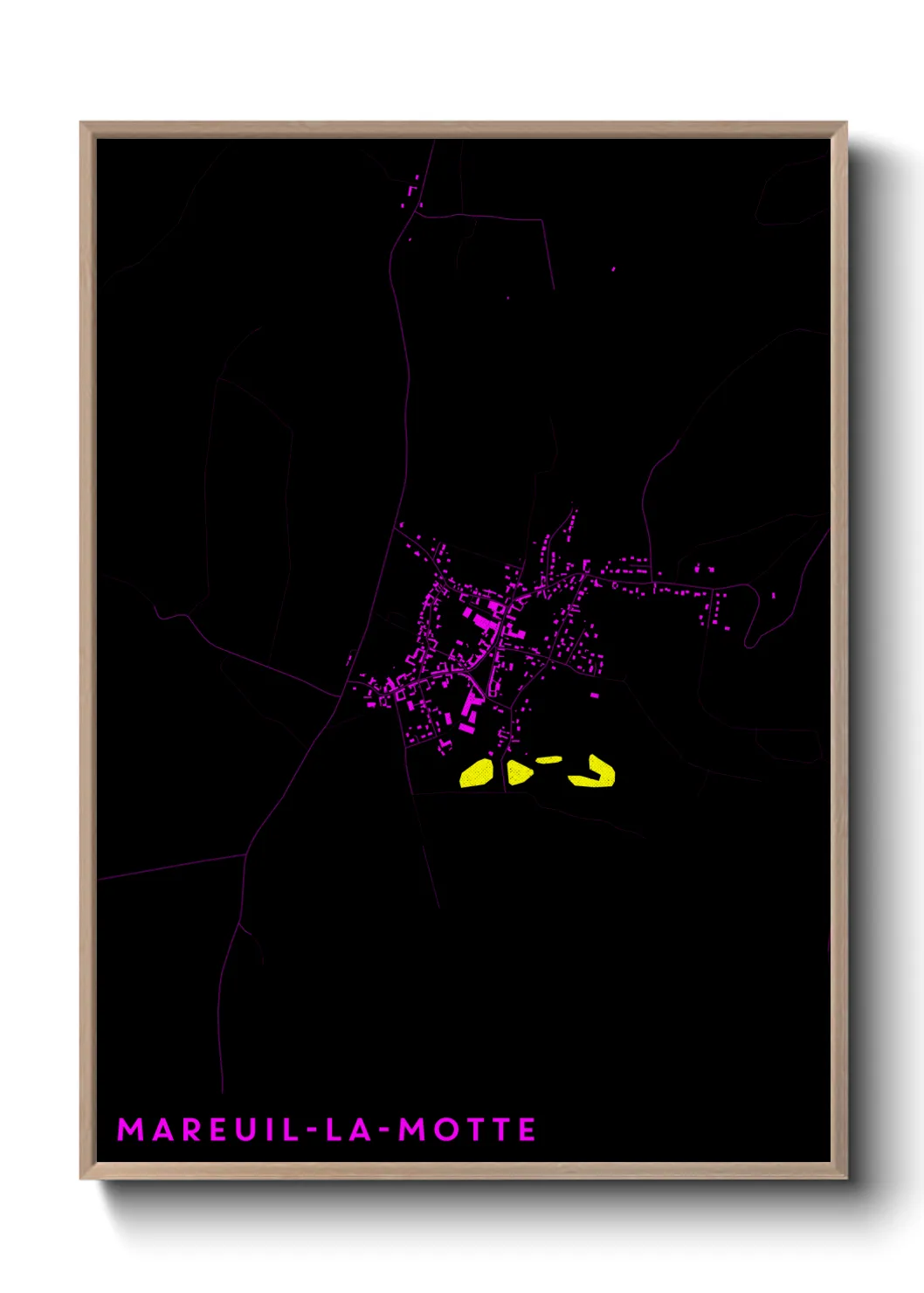 Une affiche de carte sur Mareuil-la-Motte