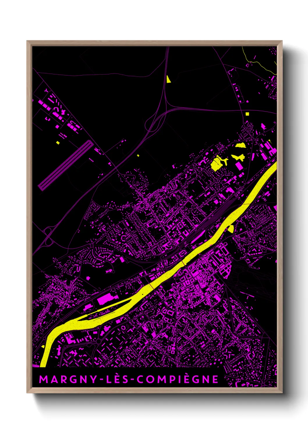 Une affiche de carte sur Margny-lès-Compiègne