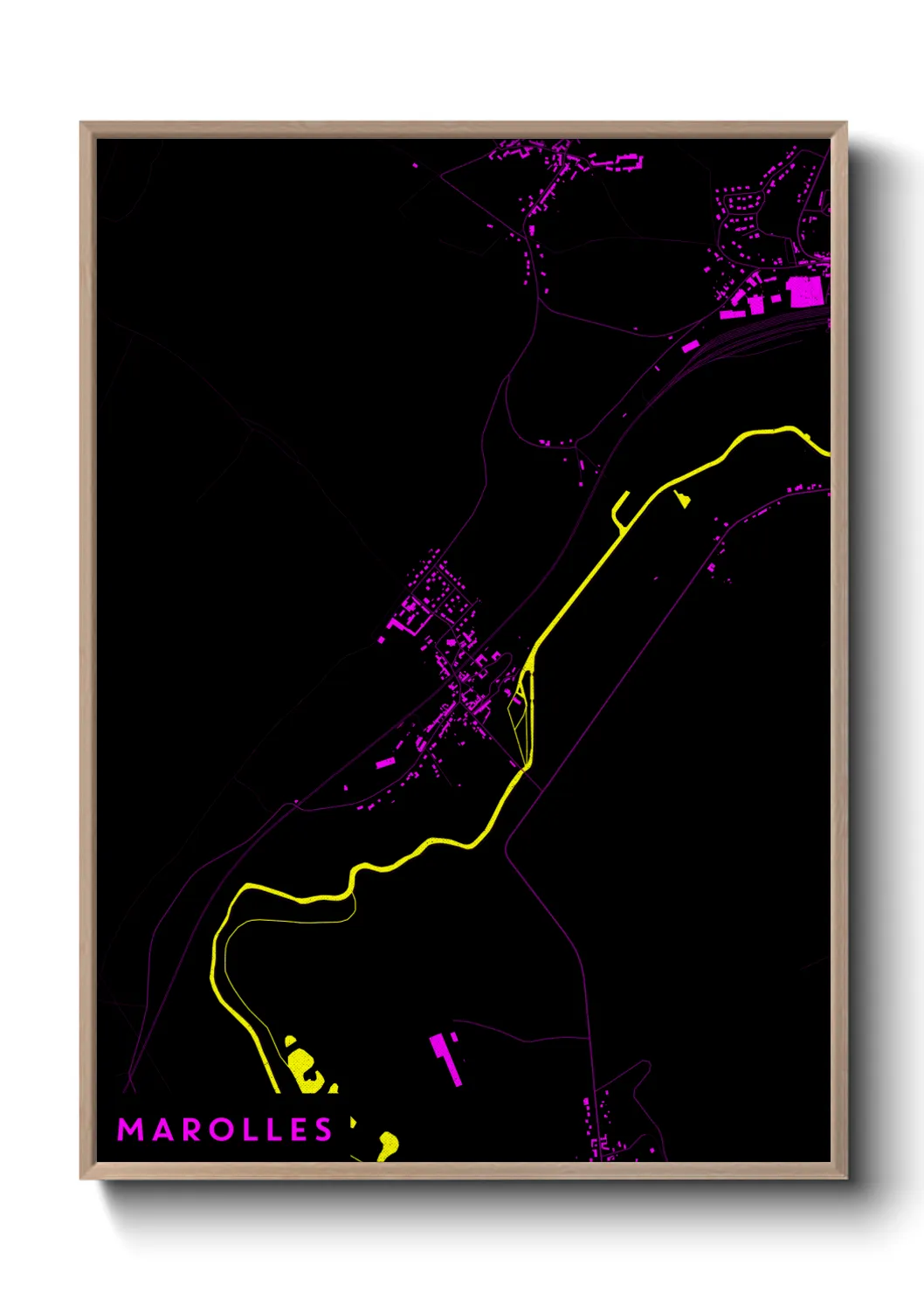Une affiche de carte sur Marolles