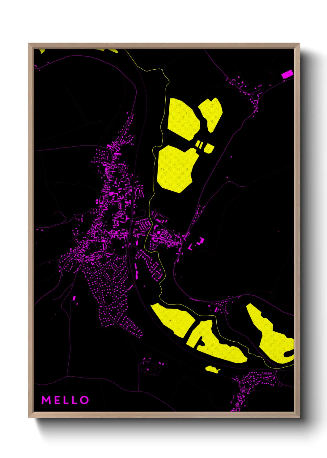 Une affiche de carte sur Mello