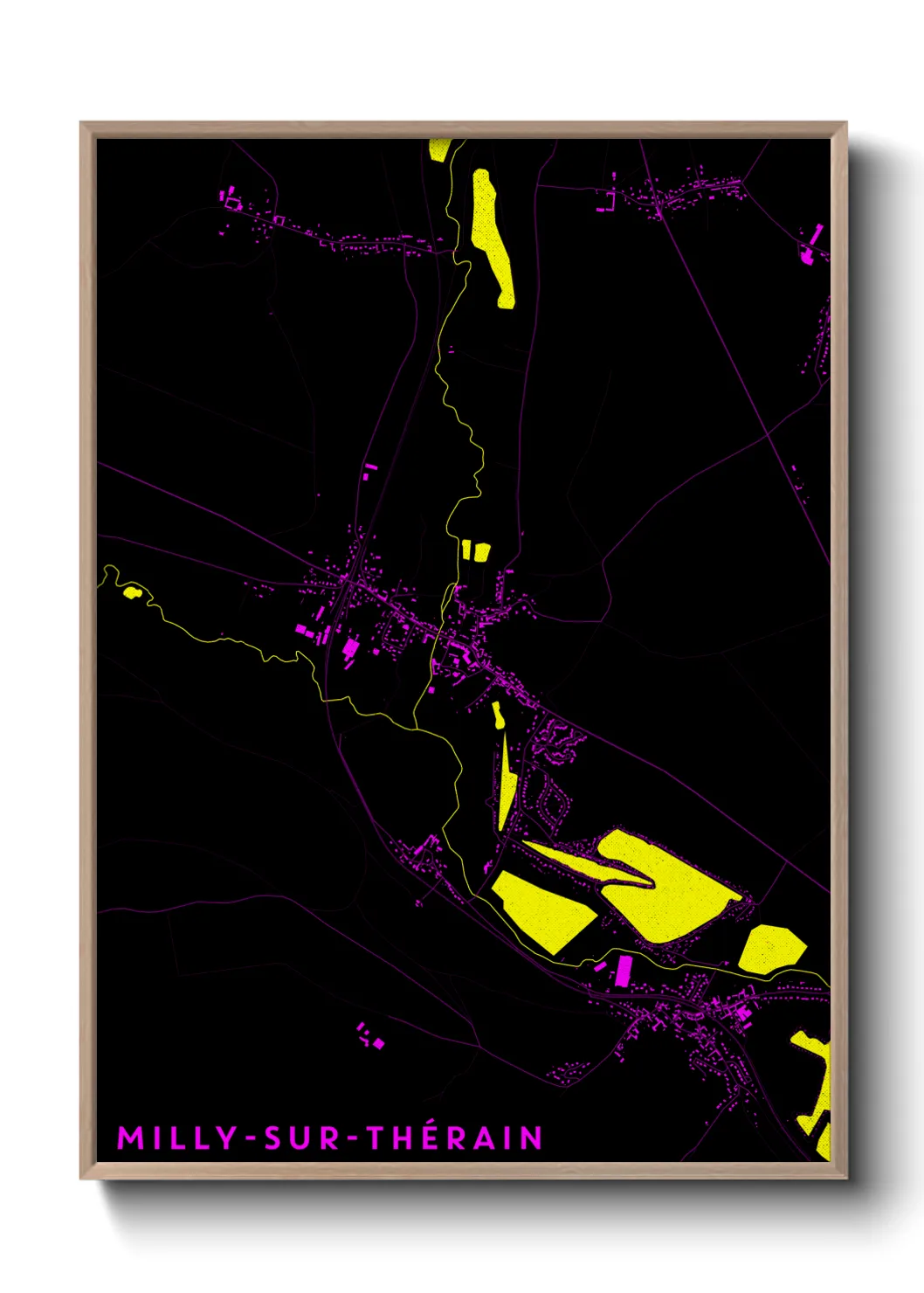 Une affiche de carte sur Milly-sur-Thérain
