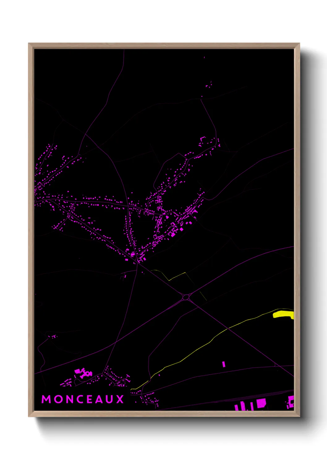 Une affiche de carte sur Monceaux