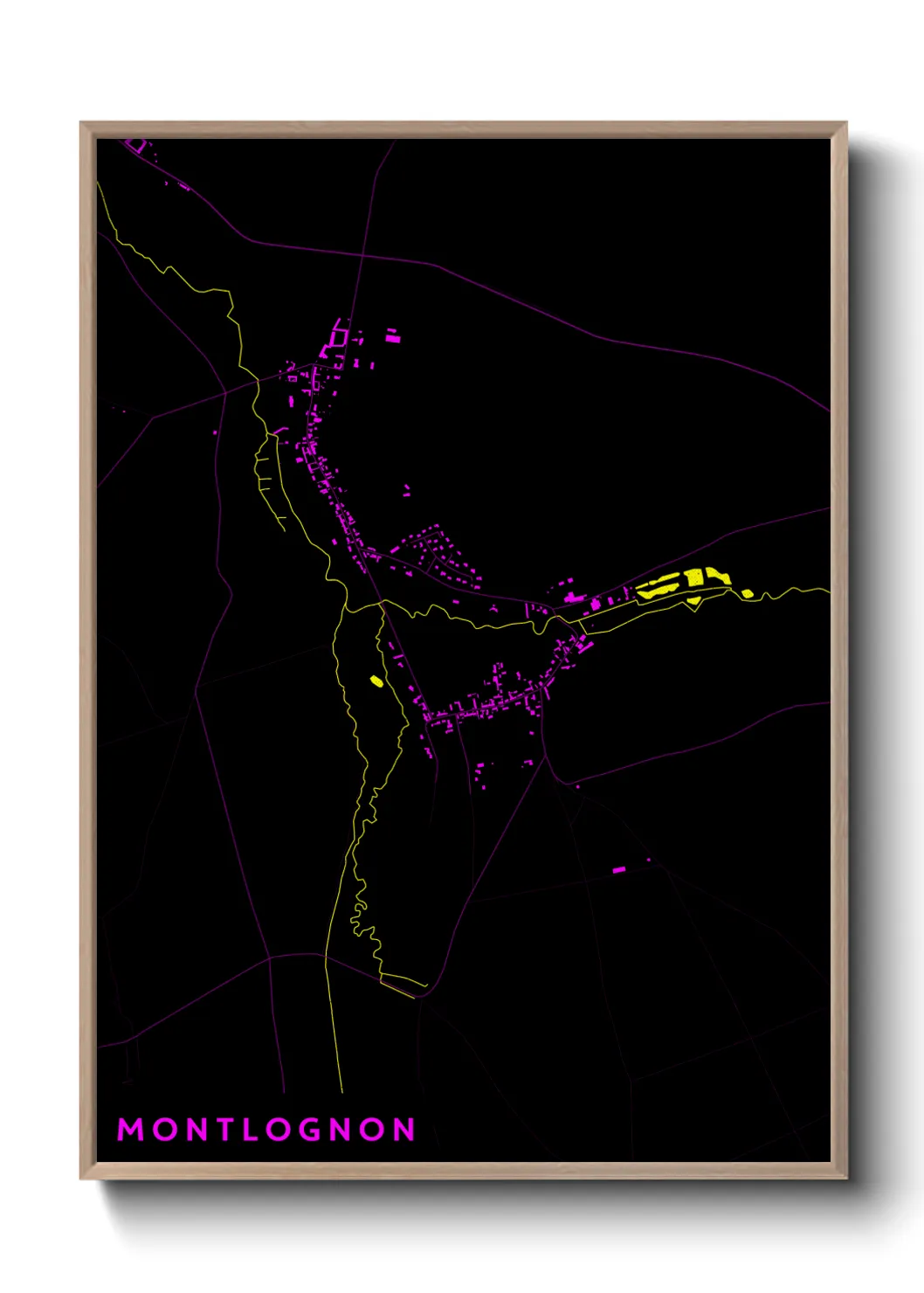 Une affiche de carte sur Montlognon