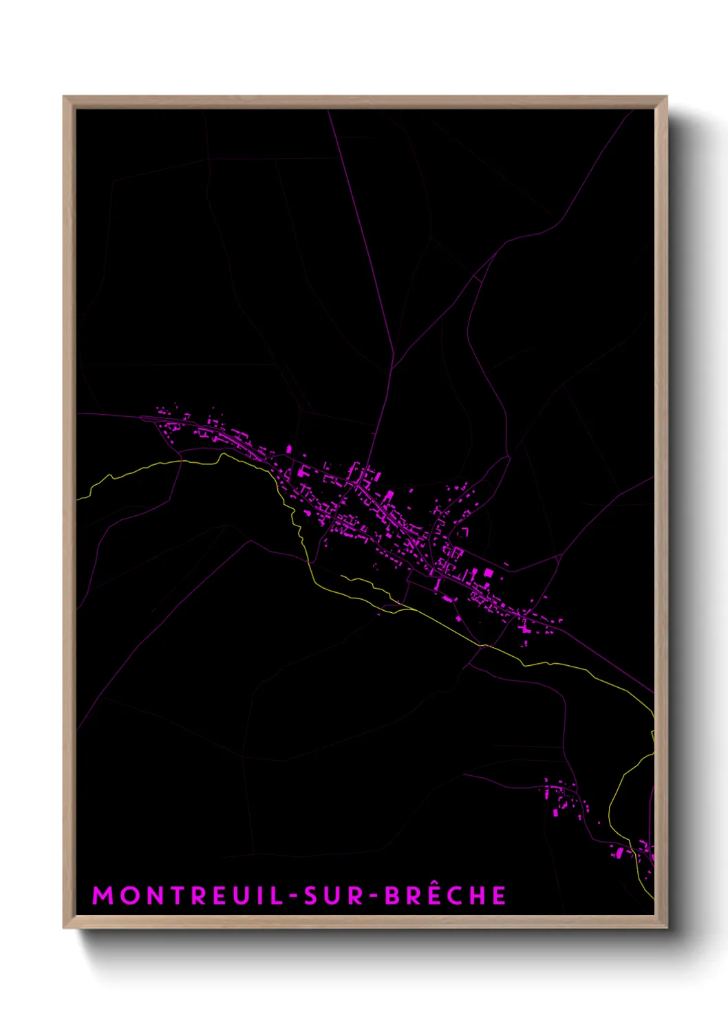 Une affiche de carte sur Montreuil-sur-Brêche