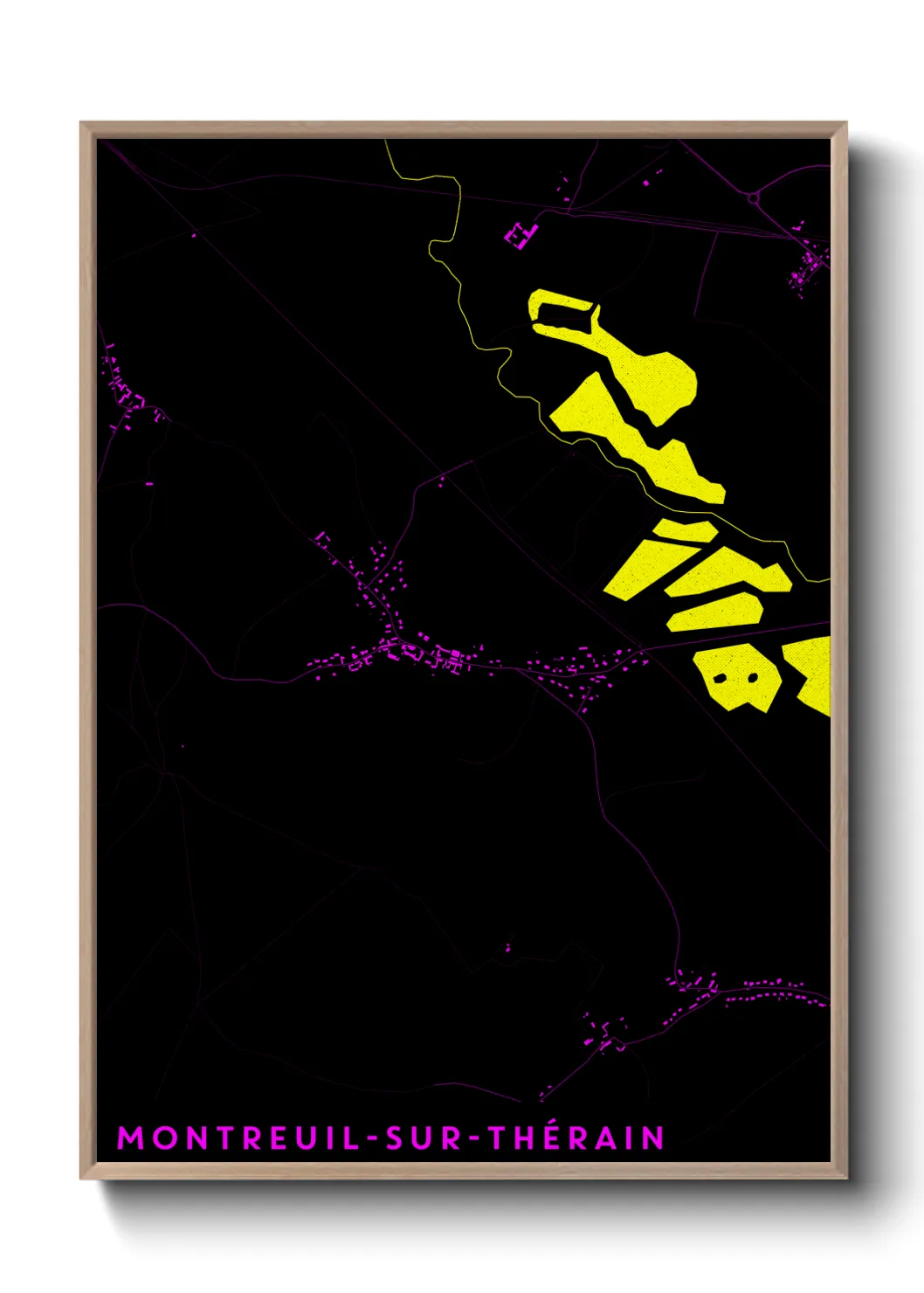 Une affiche de carte sur Montreuil-sur-Thérain