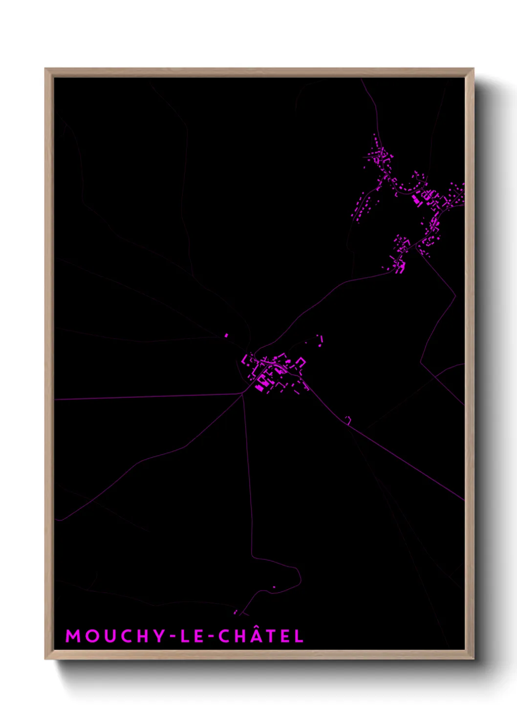Une affiche de carte sur Mouchy-le-Châtel