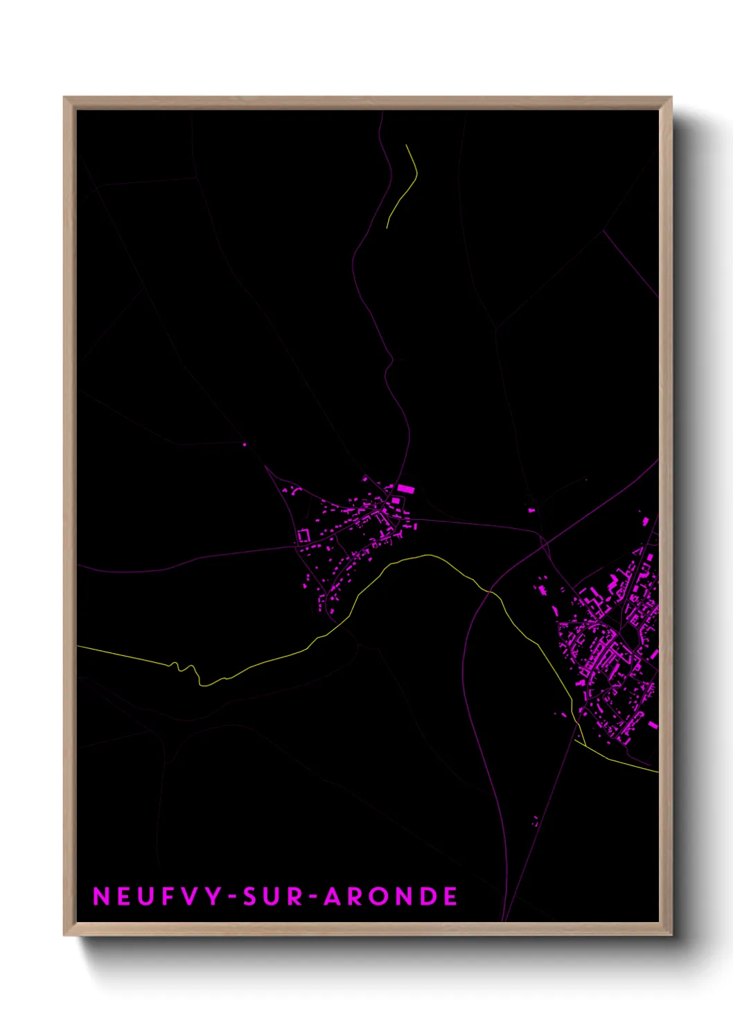 Une affiche de carte sur Neufvy-sur-Aronde