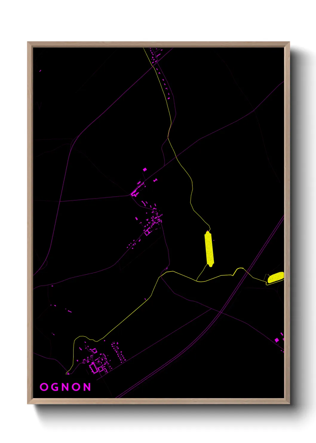 Une affiche de carte sur Ognon