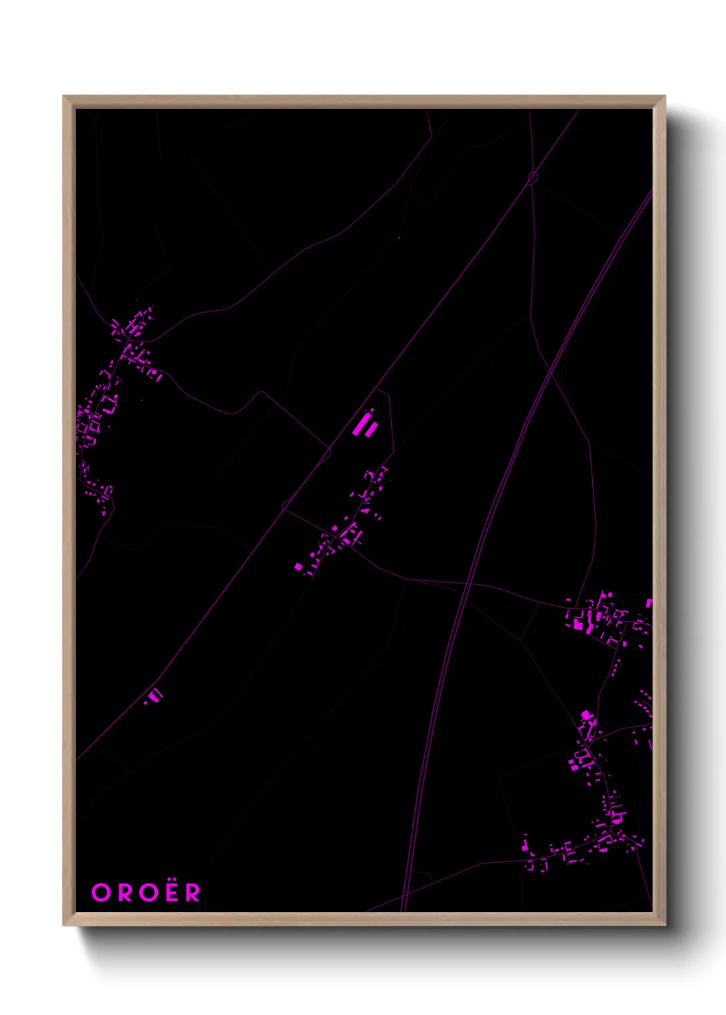 Une affiche de carte sur Oroër